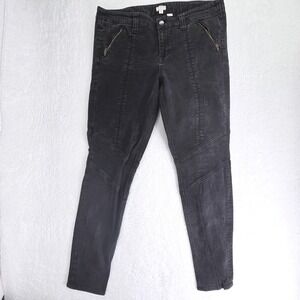 Vtg J Crew Stretch Moto Biker Jeans Womens Size 14 36x30 Black Skinny Denim Twee